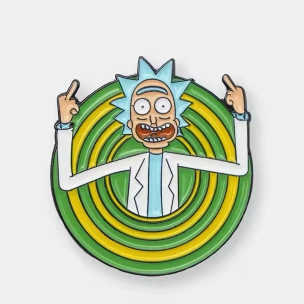 Rick and Morty Enamel Pin – Funny Sci-Fi Weirdcore Geek Brooch
